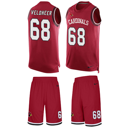 Men's Limited Jared Veldheer Nike Jersey Red - #68 Tank Top Suit NFL Arizona Cardinals